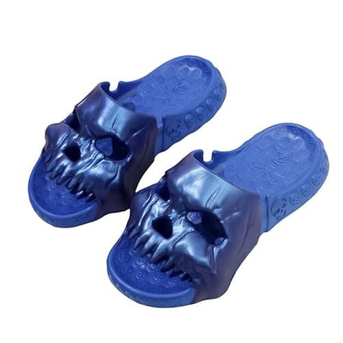 Thigies Damen Hausschuhe mit Totenkopf, Herren Slipper mit Anti Rutsch Funktion, Slip On Hausschuhe aus EVA mit dicker Sohle, Dusch Badeschuhe, geeignet für den Innen- und Außenbereich am Strand Thigies Damen Hausschuhe mit Totenkopf, Herren Slipper mit Anti Rutsch Funktion, Slip On Hausschuhe aus EVA mit dicker Sohle, Dusch Badeschuhe, geeignet für den Innen- und Außenbereich am Strand von Thigies