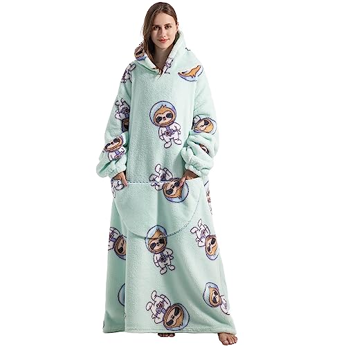 Thigies Oversized Damen Hoodie Decke,Kuschelpullover Tragbare Decke,Langer Deckenhoodie mit Ärmeln und Kapuze von Thigies