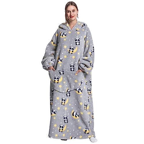 Thigies Übergroße Decke Hoodie, Frauen Männer Super Warm und Gemütlich Große Kapuze Tragbare Decke Sweatshirt, Flauschige Kuscheldecke Hoody Sweatshirt für Teen Mädchen Junge Geschenk von Thigies