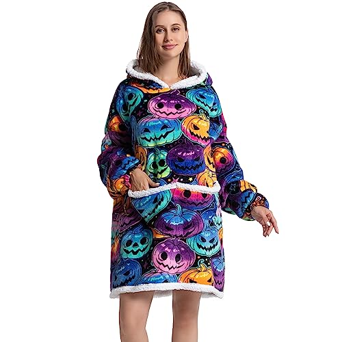 Thigies Oversized Hoodie Decke-Kuschelpullover,Deckenhoodie mit Ärmeln und Kapuze, Tragbare Decke Pulli für Herren Damen Erwachsene von Thigies