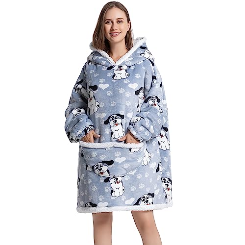 Thigies Oversized Hoodie Decke-Kuschelpullover,Deckenhoodie mit Ärmeln und Kapuze, Tragbare Decke Pulli für Herren Damen Erwachsene von Thigies