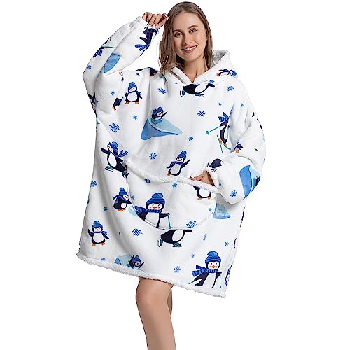 Thigies Oversized Hoodie Decke-Kuschelpullover,Deckenhoodie mit Ärmeln und Kapuze, Tragbare Decke Pulli für Herren Damen Erwachsene von Thigies