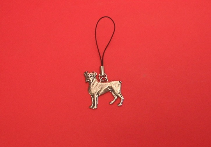 Boxer Hund Zinn Handy Charm Vet Mutter Vater Geschenk von ThimblesnObjectDart