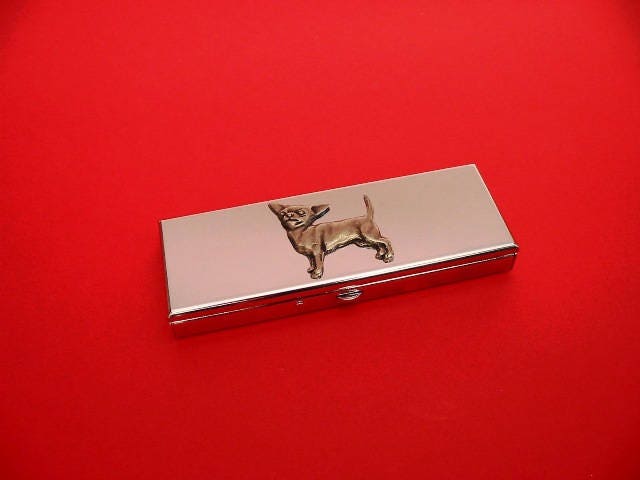 Chihuahua Design Sieben Tage Chrom Pille Box - Medikamente Veranstalter Fall Kleine Schmuckkästchen Hund Tabletten Container Chihuahua Design Sieben Tage Chrom Pille Box - Medikamente Veranstalter Fall Kleine Schmuckkästchen Hund Tabletten Container von ThimblesnObjectDart