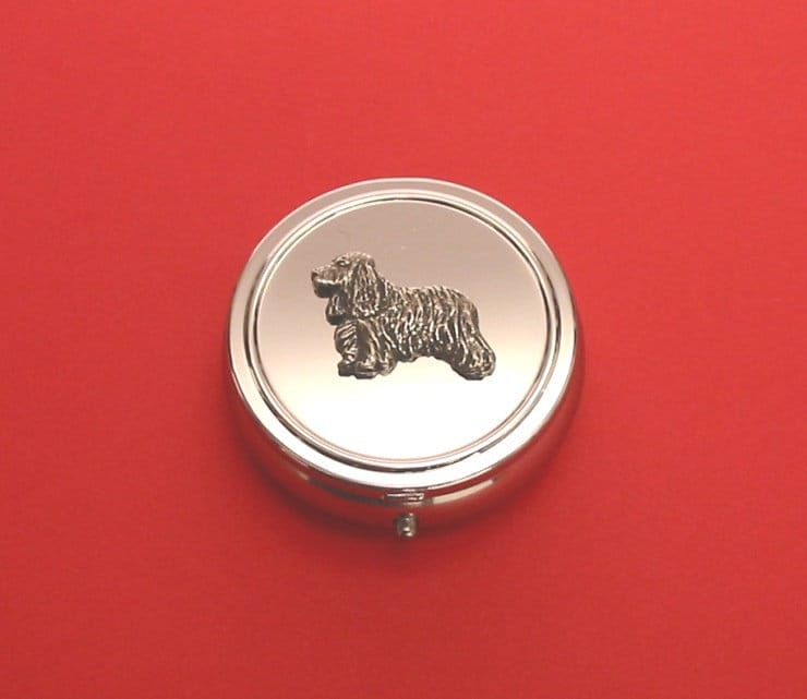 Cocker Spaniel Zinn Motiv Auf Runde Chrom Mint/Pillendose Mutter Vater Weihnachtsgeschenk von ThimblesnObjectDart