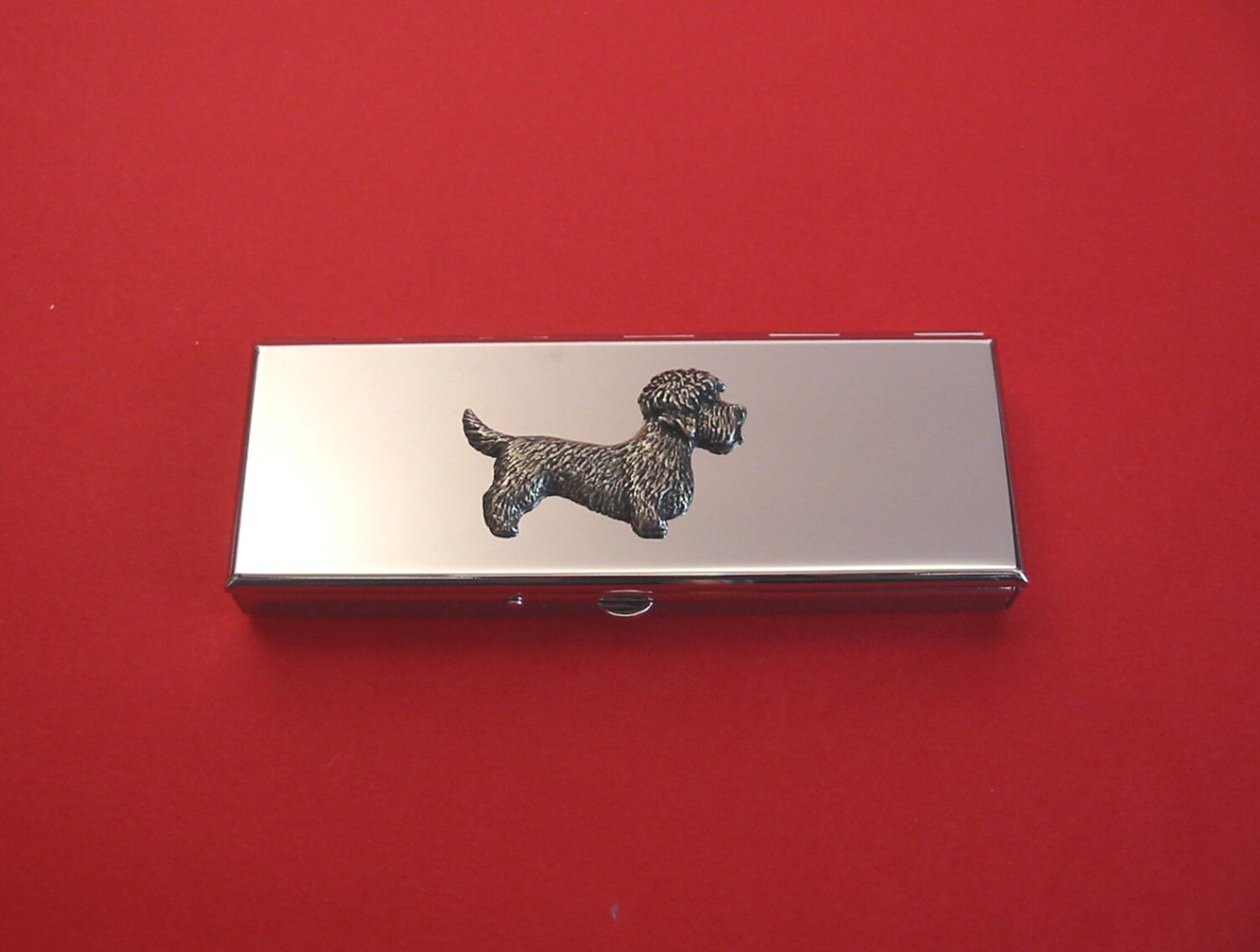 Dandie Dinmont Pewter Design Sieben-Tage-Pillendose - Medikamente Organisator Chrom Pillendose Kleine Schmuckbox Muttertagsgeschenk Dandie Dinmont Pewter Design Sieben-Tage-Pillendose - Medikamente Organisator Chrom Pillendose Kleine Schmuckbox Muttertagsgeschenk von ThimblesnObjectDart