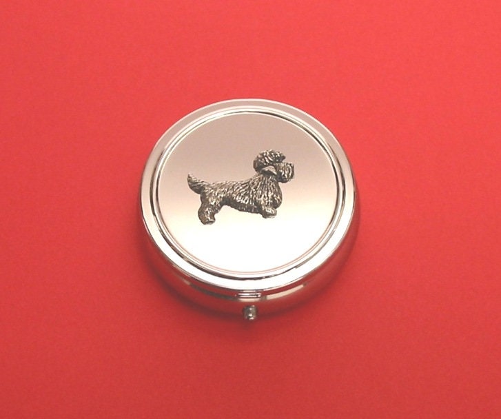 Dandie Dinmont Pewter Motiv Auf Rundem Chrom Mint/Pillendose Mutter Vater Weihnachtsgeschenk Dandie Dinmont Pewter Motiv Auf Rundem Chrom Mint/Pillendose Mutter Vater Weihnachtsgeschenk von ThimblesnObjectDart