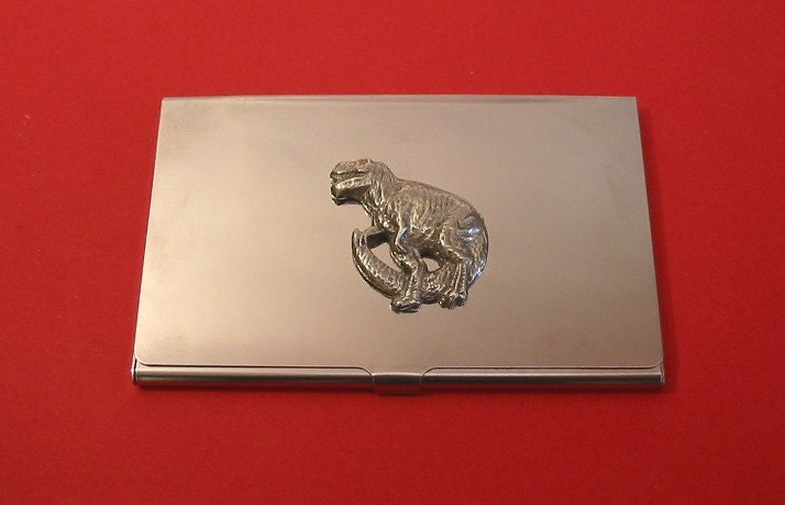 Dinosaurier-T-Rex Chrom-Kartenhalter Mit Hand Gegossen Zinn Geschichte Lehrer Geschenk Zum Vatertag Weihnachten Hund von ThimblesnObjectDart