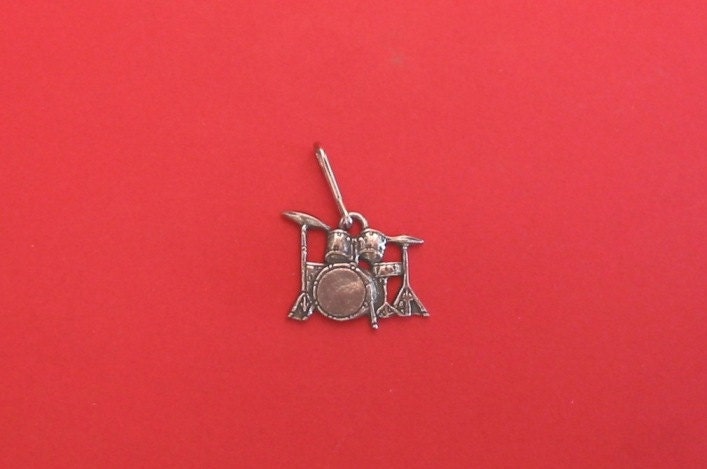 Drum Kit Zinn Zipper Pull Charm Musik Geschenk Musiker Musiklehrer Drummer von ThimblesnObjectDart