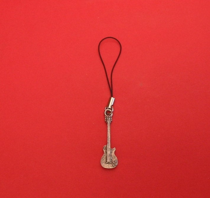 E-Gitarre Zinn Handy Charm Vet Mutter Vater Musik Geschenk E-Gitarre Zinn Handy Charm Vet Mutter Vater Musik Geschenk von ThimblesnObjectDart