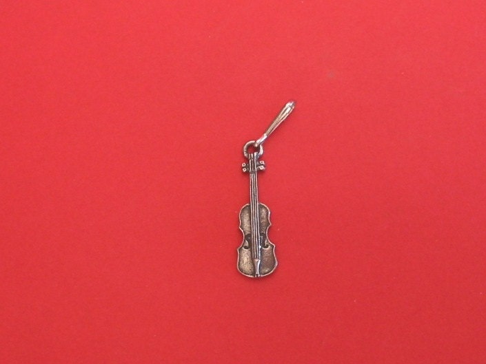 Geige Zinn Zipper Pull Charme Musik Geschenk Musiker Lehrer Geiger von ThimblesnObjectDart