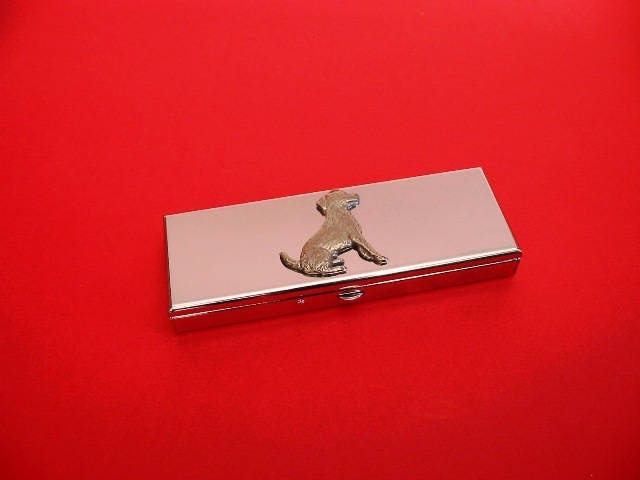 Jack Russel Terrier Design Sieben-Tage-Chrom-Pillendose - Medikamente Organisator Pillendose Kleine Schmuckbox Haustier Hund Geschenk von ThimblesnObjectDart