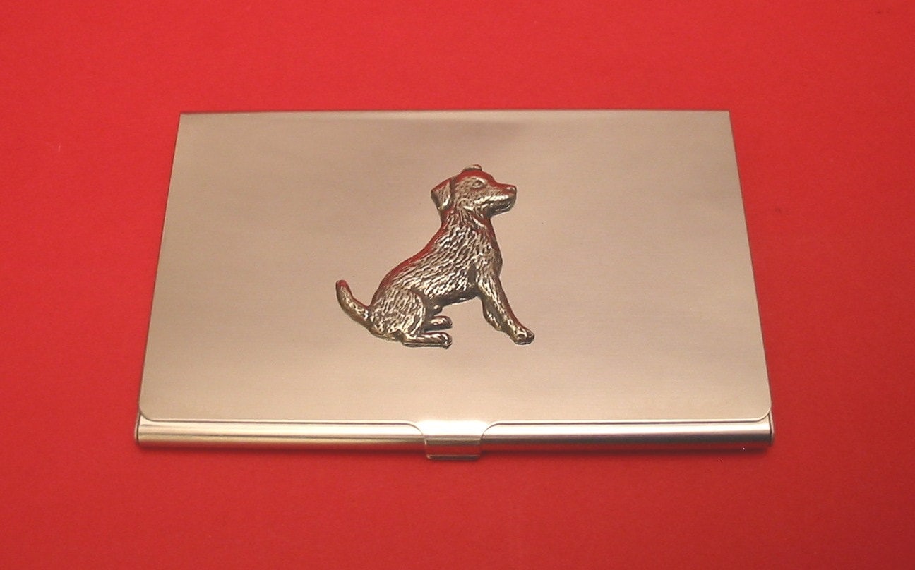 Jack Russell Terrier Verchromt Mit Von Hand Gegossen Zinn Motiv Mutter Vater Geschenk-Kartenhalter Jack Russell Terrier Verchromt Mit Von Hand Gegossen Zinn Motiv Mutter Vater Geschenk-Kartenhalter von ThimblesnObjectDart