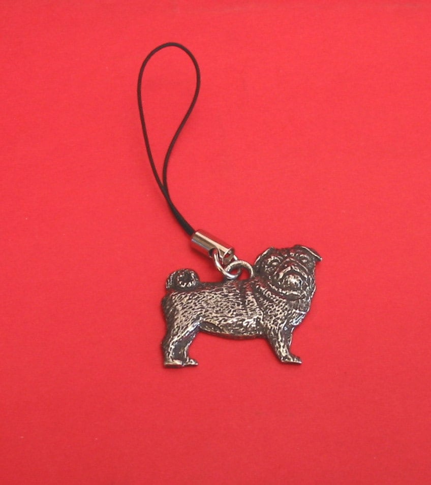 Mops Zinn Motiv Handy Charm Vet Mutter Vater Geschenk Mops Zinn Motiv Handy Charm Vet Mutter Vater Geschenk von ThimblesnObjectDart