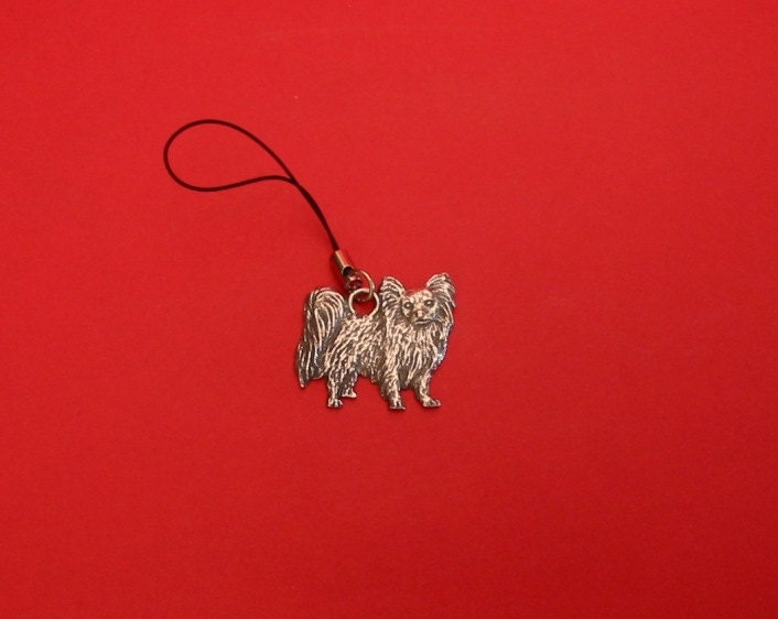 Papillon Hund Zinn Handy Charm Vet Mutter Vater Geschenk Papillon Hund Zinn Handy Charm Vet Mutter Vater Geschenk von ThimblesnObjectDart