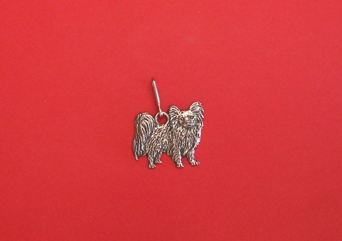 Papillon Hund Zinn Motiv Zipper Pull Weihnachten Vatertag Muttertag Tag Geschenk von ThimblesnObjectDart