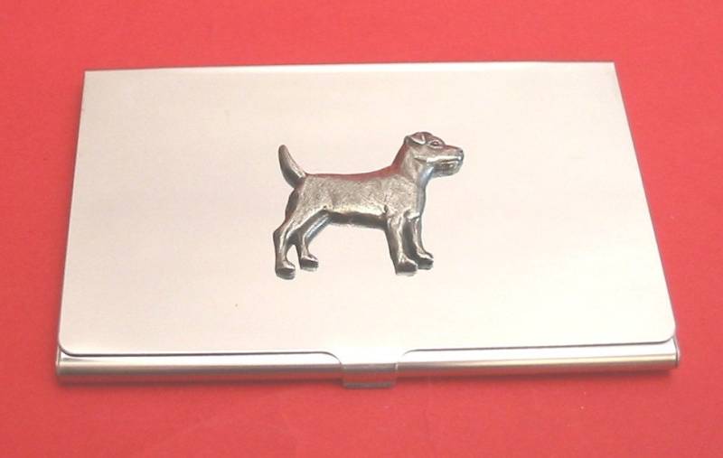 Patterdale Terrier Verchromt Mit Von Hand Gegossen Zinn Haustier Tierarzt Vater Geschenk-Kartenhalter Patterdale Terrier Verchromt Mit Von Hand Gegossen Zinn Haustier Tierarzt Vater Geschenk-Kartenhalter von ThimblesnObjectDart