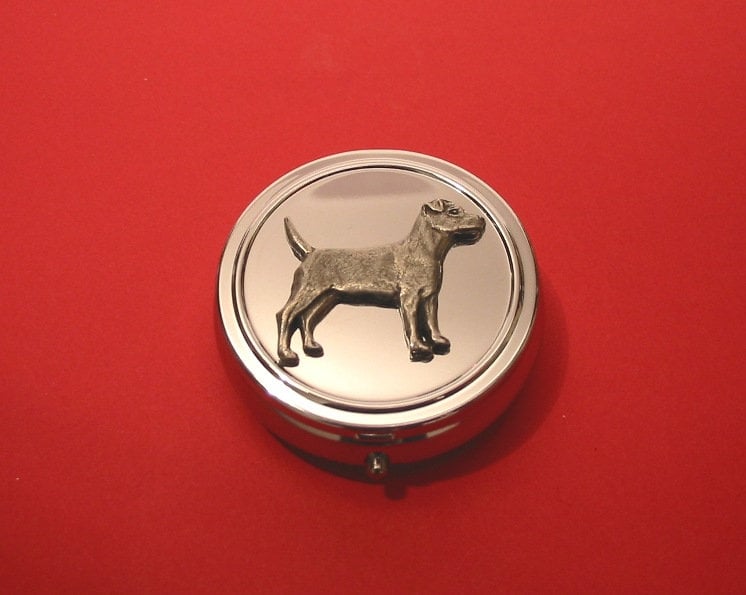 Patterdale Terrier Zinn Motiv Auf Runde Chrom Mint/Pillendose Mutter Vater Weihnachtsgeschenk Patterdale Terrier Zinn Motiv Auf Runde Chrom Mint/Pillendose Mutter Vater Weihnachtsgeschenk von ThimblesnObjectDart
