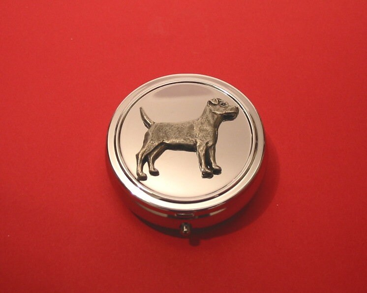 Patterdale Terrier Zinn Motiv Auf Runde Chrom Mint/Pillendose Mutter Vater Weihnachtsgeschenk Patterdale Terrier Zinn Motiv Auf Runde Chrom Mint/Pillendose Mutter Vater Weihnachtsgeschenk von ThimblesnObjectDart