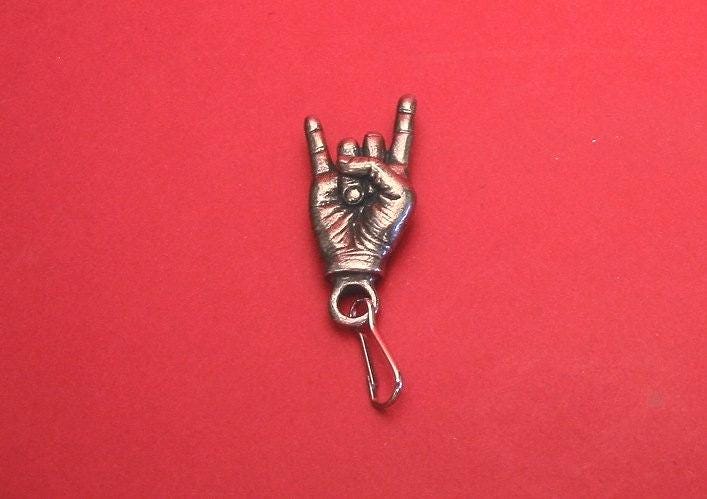 Rock Auf Zinn Zipper Pull Charm Musik Geschenk Heavy Metal Musiker Lehrer Band von ThimblesnObjectDart