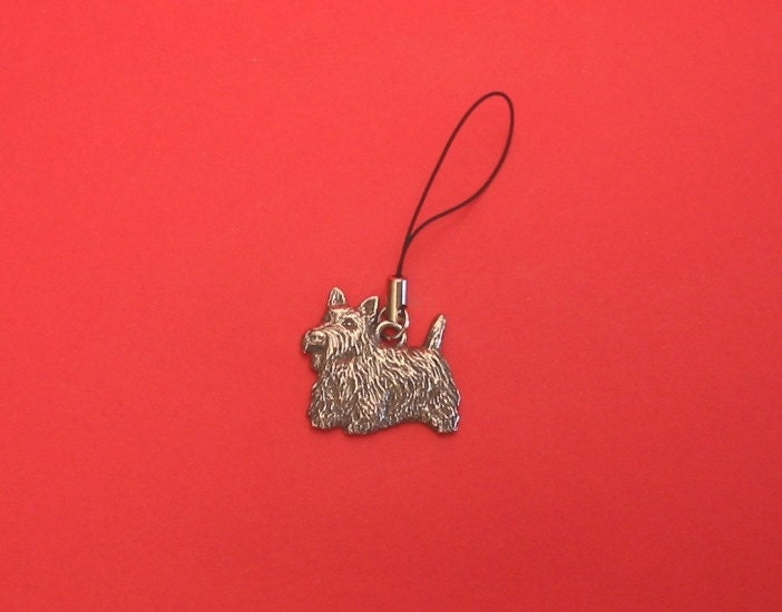 Scottish Terrier Hund Zinn Handy Charm Vet Mutter Vater Scottie Geschenk von ThimblesnObjectDart