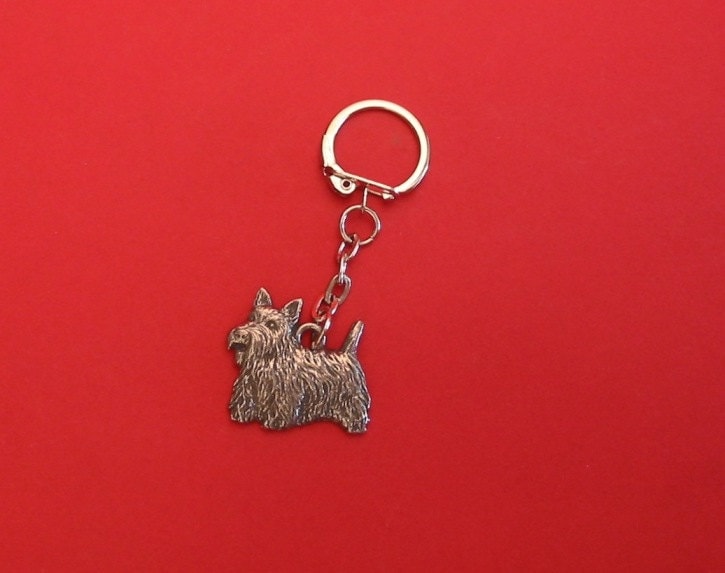 Scottish Terrier Zinn Motiv Schlüsselanhänger Väter Tag Geschenk Haustier Scottie Hund von ThimblesnObjectDart