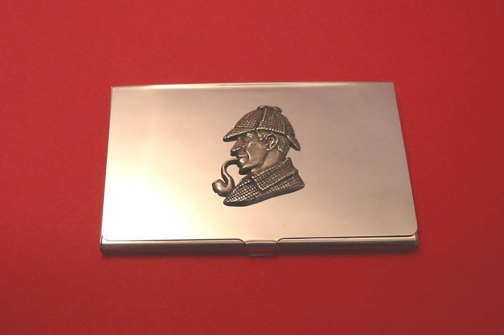 Sherlock Holmes Chrom Kartenhalter Mit Hand Gegossenen Zinn Vatertag Weihnachtsgeschenk Englisch Lehrer Sherlock Holmes Chrom Kartenhalter Mit Hand Gegossenen Zinn Vatertag Weihnachtsgeschenk Englisch Lehrer von ThimblesnObjectDart