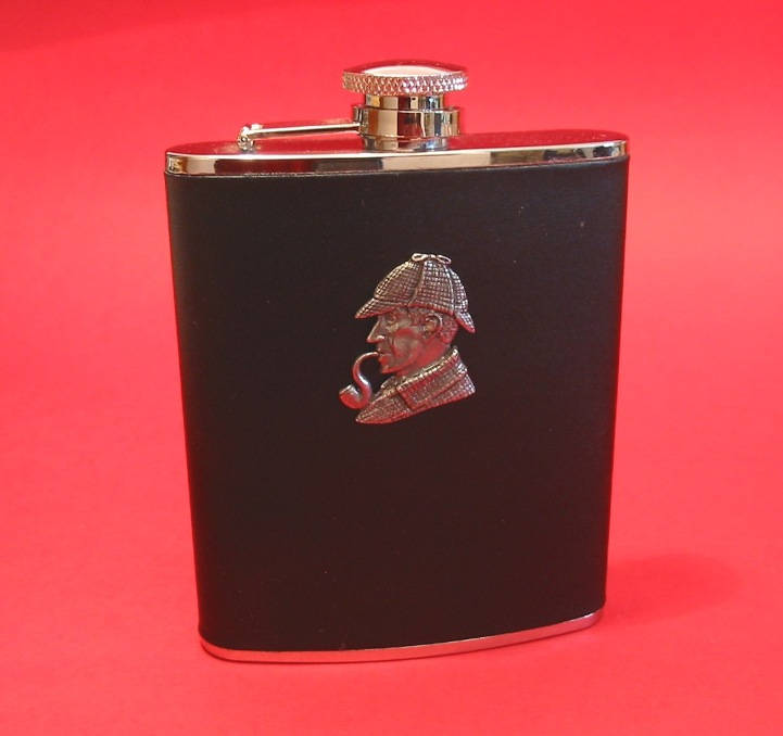 Sherlock Holmes Schwarz Leder 6 Unzen Flachmann Geschenk Zum Muttertag Vatertag Englischlehrer Weihnachtsgeschenk Sherlock Holmes Schwarz Leder 6 Unzen Flachmann Geschenk Zum Muttertag Vatertag Englischlehrer Weihnachtsgeschenk von ThimblesnObjectDart