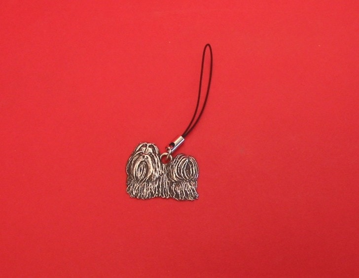 Shih Tzu Hund Zinn Handyanhänger, Geschenk, Mama Tierarzt Mutter Vater Geschenk von ThimblesnObjectDart