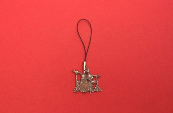 Trommel-Kit-Pewter Mobile Handyanhänger Vet Mutter Vater Musik Geschenk von ThimblesnObjectDart