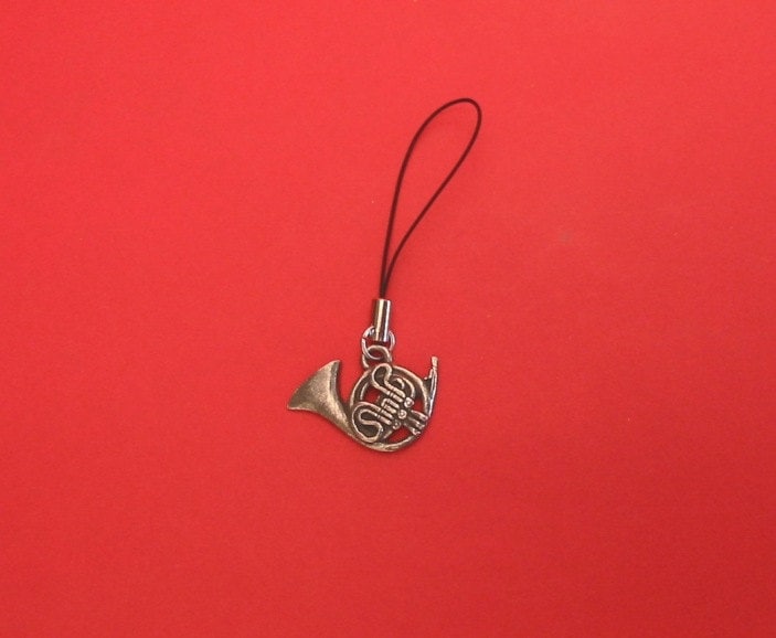 Waldhorn Zinn Handy Charm Vet Mutter Vater Musik Geschenk von ThimblesnObjectDart