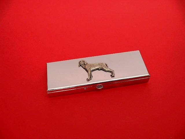 Weimaraner Design Seven Days Chrom Pillendose - Medikamente Organisator Metall Kleine Schmuckbox Hund Geschenke Weimaraner Design Seven Days Chrom Pillendose - Medikamente Organisator Metall Kleine Schmuckbox Hund Geschenke von ThimblesnObjectDart