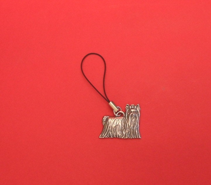 Yorkshire Terrier Hund Zinn Handy Charm Vet Mutter Vater Yorkie Geschenk von ThimblesnObjectDart