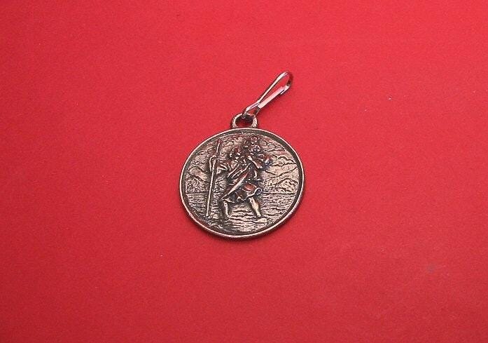 st Christopher Zinn Reißverschluss Charme - Sicheres Reise Geschenk Weihnachtsgeschenk von ThimblesnObjectDart