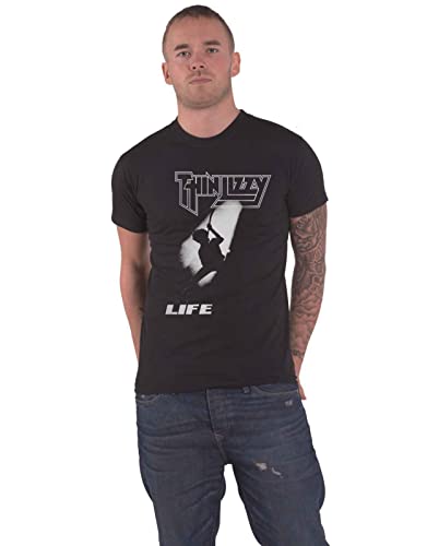 Thin Lizzy T Shirt Life Band Logo Nue offiziell Herren Schwarz XXL von Thin Lizzy