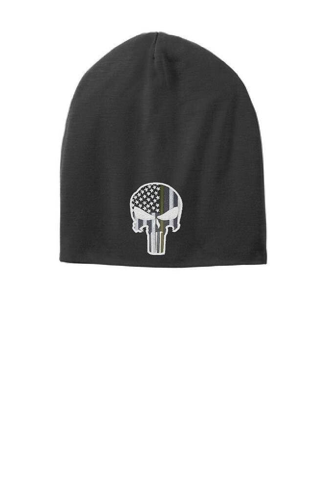 Schwarze Dünne Gold Linie Flagge Beanie-Mütze - Disponenten von ThinLineMerch