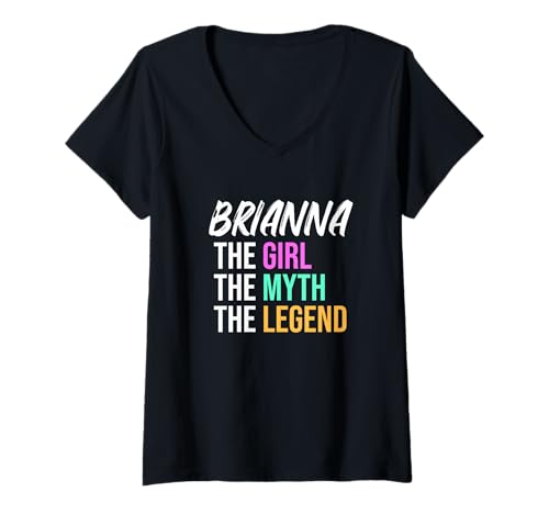 Damen Brianna Das Mädchen Der Mythos Die Legende Lustiger Name T-Shirt mit V-Ausschnitt von Things For Girls Named Brianna Funny Co