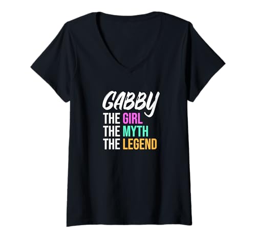 Damen Gaby Das Mädchen Der Mythos Die Legende Lustiger Name T-Shirt mit V-Ausschnitt von Things For Girls Named Gabby Funny Co