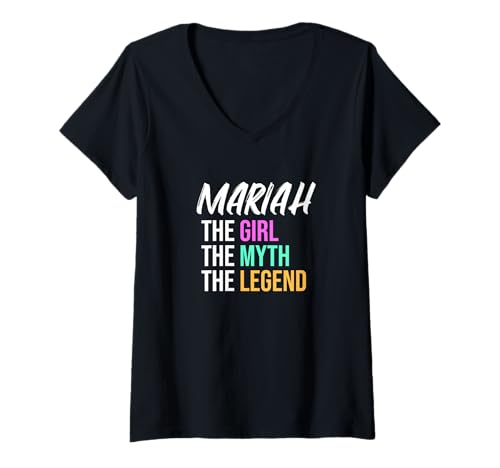 Damen Mariah Das Mädchen Der Mythos Die Legende Lustiger Name T-Shirt mit V-Ausschnitt von Things For Girls Named Mariah Funny Co