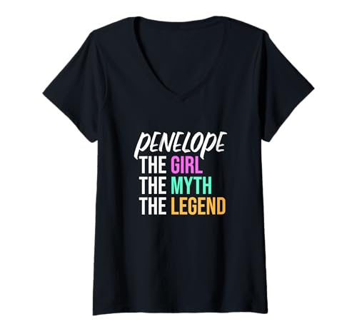 Damen Penelope Das Mädchen Der Mythos Die Legende Lustiger Name T-Shirt mit V-Ausschnitt Damen Penelope Das Mädchen Der Mythos Die Legende Lustiger Name T-Shirt mit V-Ausschnitt von Things For Girls Named Penelope Funny Co