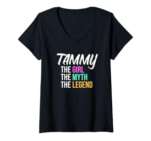 Damen Tammy Das Mädchen Der Mythos Die Legende Lustiger Name T-Shirt mit V-Ausschnitt von Things For Girls Named Tammy Funny Co