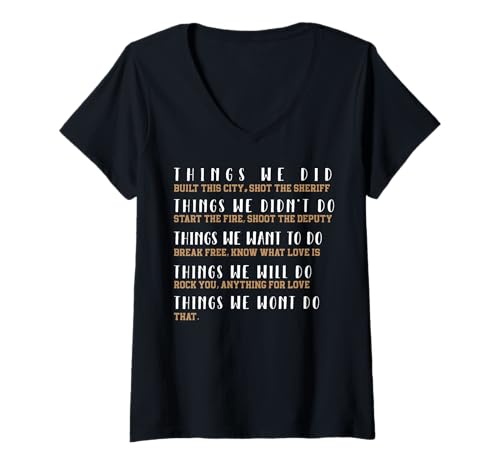 Damen Dinge, die wir in dieser Stadt gebaut haben, Shot The Sheriff Start T-Shirt mit V-Ausschnitt Damen Dinge, die wir in dieser Stadt gebaut haben, Shot The Sheriff Start T-Shirt mit V-Ausschnitt von Things We Did Built This City Funny Sarcasm