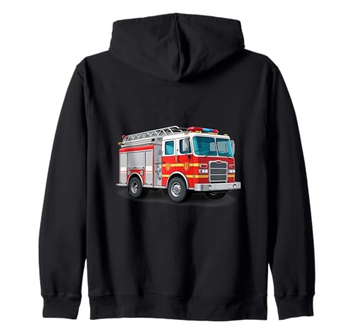 Cartoon Feuerwehrauto Illustration für Kinder Kapuzenjacke Cartoon Feuerwehrauto Illustration für Kinder Kapuzenjacke von Things of the World - Fire Truck
