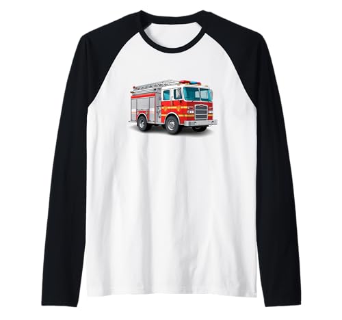 Cartoon Feuerwehrauto Illustration für Kinder Raglan Cartoon Feuerwehrauto Illustration für Kinder Raglan von Things of the World - Fire Truck