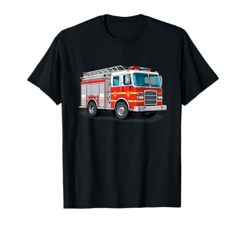 Cartoon Feuerwehrauto Illustration für Kinder T-Shirt von Things of the World - Fire Truck