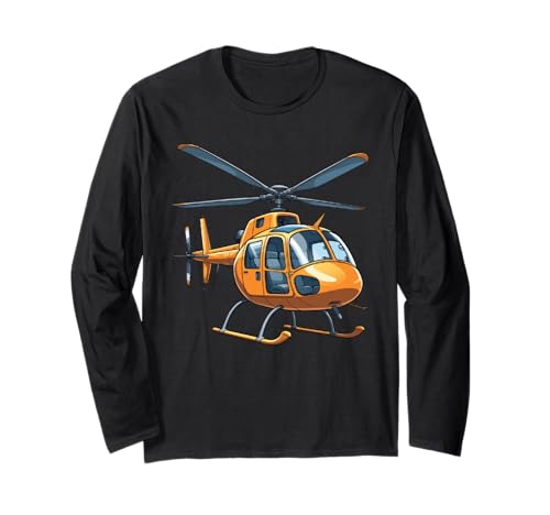 Cartoon Hubschrauber Illustration für Kinder Langarmshirt Cartoon Hubschrauber Illustration für Kinder Langarmshirt von Things of the World - Helicopter