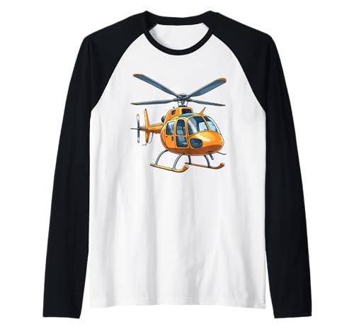 Cartoon Hubschrauber Illustration für Kinder Raglan Cartoon Hubschrauber Illustration für Kinder Raglan von Things of the World - Helicopter