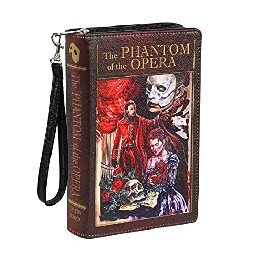 Things2Die4 Vinyl Phantom Of The Opera Book Handtasche Damen Clutch, Umhängetasche, 24 cm lang, Mehrfarbig, 9.25 Inch von Things2Die4