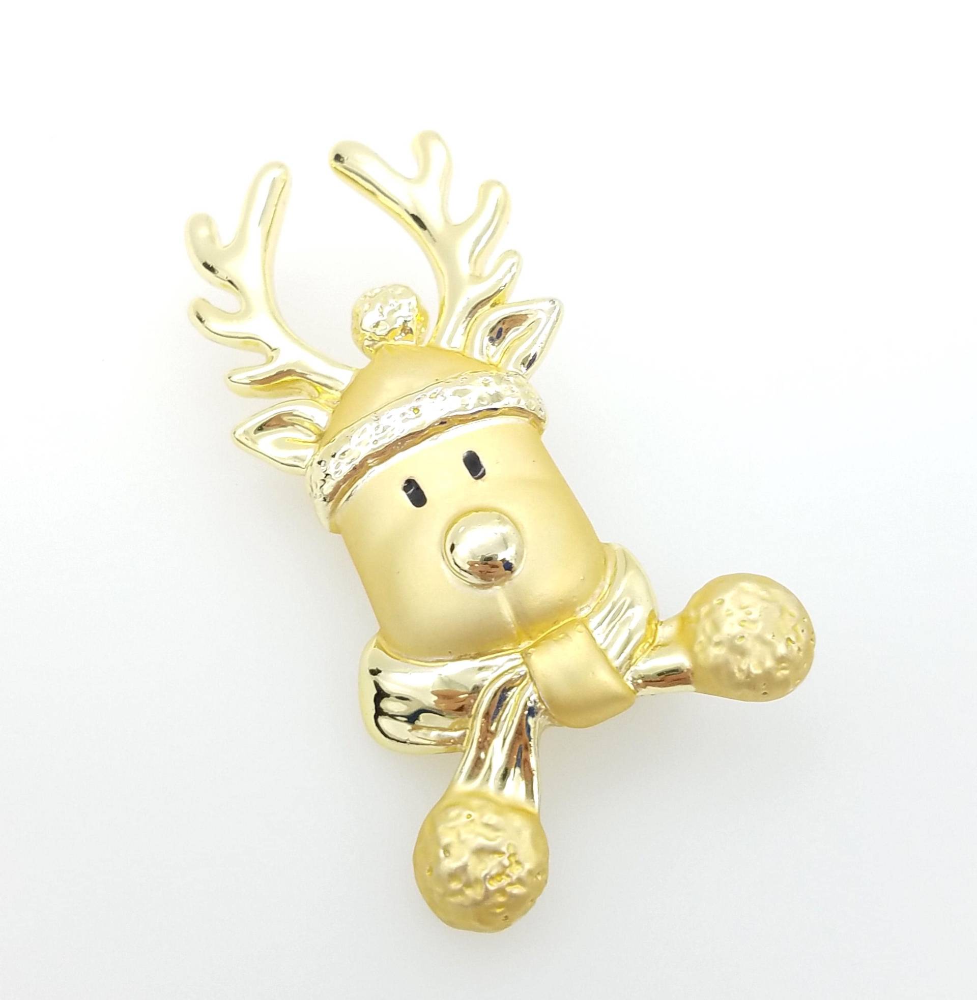 Gebürstet Gold Tone Reindeer Brosche Signiert Ajc Gebürstet Gold Tone Reindeer Brosche Signiert Ajc von ThingsGrandmaKept