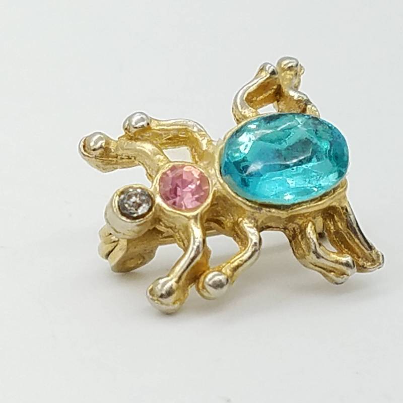 Liebling Vintage Blau & Pink Strass Spinne Pin Liebling Vintage Blau & Pink Strass Spinne Pin von ThingsGrandmaKept